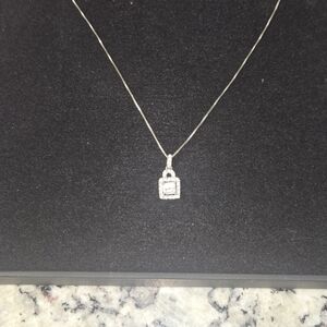 Diamond Necklace 1/4 ct tw Princess-Cut In 10K White Gold